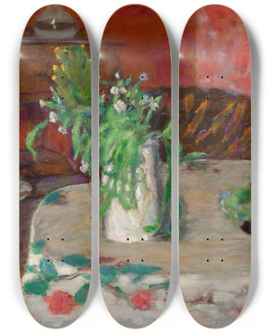 Triptych art skateboard deck of Pierre Bonnard Fleurs Et Carafe by Pierre Bonnard (1867-1947)