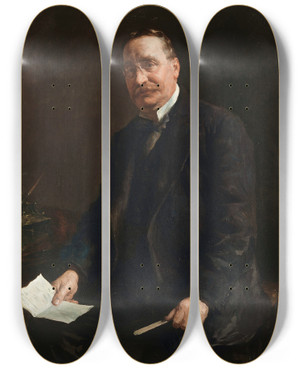 Triptych art skateboard deck of Stanhope Alexander Forbes Portrait Of F Dudley Docker by Stanhope Alexander Forbes (1857-1947)