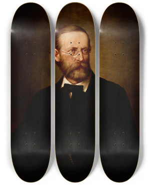 Triptych art skateboard deck of Andrzej Bronisaw Grabowski Portrait Of Jzef Szujski by Andrzej Bronislaw Grabowski (1833-1886)