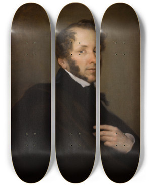 Triptych art skateboard deck of Rafa Hadziewicz Portrait Of Antoni Wentzel by Rafal Hadziewicz (1803-1886)