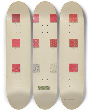 Triptych art skateboard deck of Francis Law Durand Quilt Patches_2 by Francis Law Durand (1935)