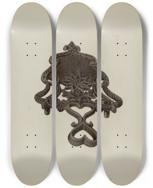 Triptych art skateboard deck of Glenn Wilson Metal Trivet by Glenn Wilson