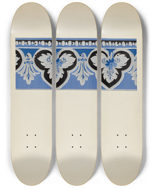 Triptych art skateboard deck of Paul Farkas Wall Paper Border_4 by Paul Farkas