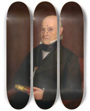Triptych art skateboard deck of William Hudson Jr John Quincy Adams_1 by William Hudson Jr (1787-1861)