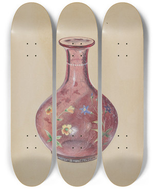 Triptych art skateboard deck of Ralph Atkinson Water Carafe by Ralph Atkinson (20-)