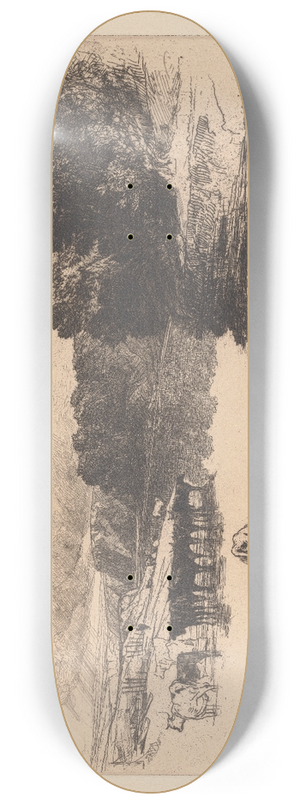 Francis Seymour Haden - A Lancashire River 8.25 inch art skate deck Francis Seymour Haden - A Lancashire River 8.25 inch art skate deck