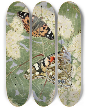 Triptych art skateboard deck of Paulandre Robert La Belledame by Paul-Andre Robert (1901-1977)