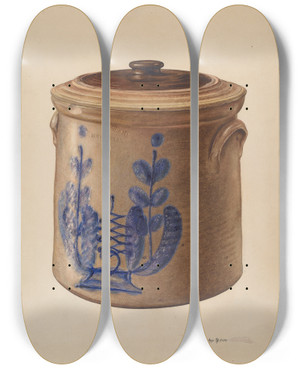 Triptych art skateboard deck of Paul Ward Crock by Paul Ward (20-)