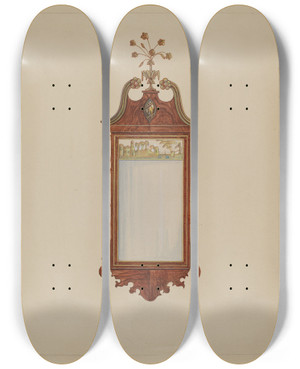 Triptych art skateboard deck of Nicholas Gorid Hepplewhite Mirror by Nicholas Gorid (20-)
