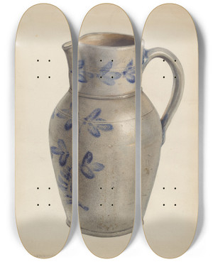 Triptych art skateboard deck of George Loughridge Pitcher_3 by George Loughridge (20-)