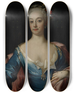 Triptych art skateboard deck of David Von Krafft Anna Dorothea Amiga by David Von Krafft (1655-1724)