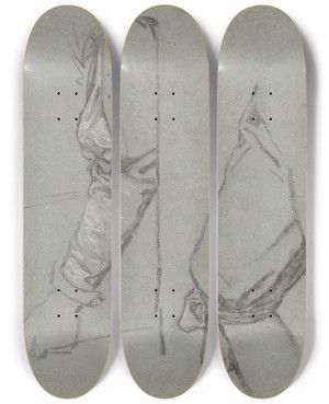 Triptych art skateboard deck of Nicaise De Keyser Sleeve And Pants by Nicaise De Keyser (1813-1887)