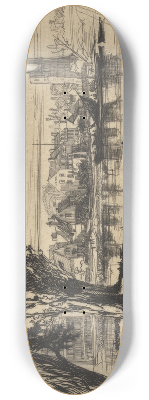 Francis Seymour Haden - Fulham on the Thames 8.25 inch art skate deck