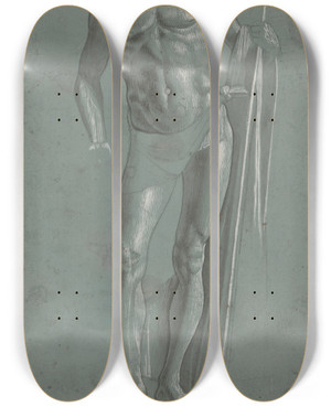Triptych art skateboard deck of Vittore Carpaccio Standing Christ by Vittore Carpaccio (1465-1525)