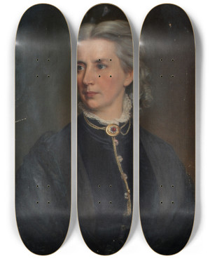 Triptych art skateboard deck of Franz Schrotzberg Grfin Szpry by Franz Schrotzberg (1811-1889)