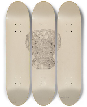 Triptych art skateboard deck of Carl Buergerniss Salt Cellar by Carl Buergerniss (20-)