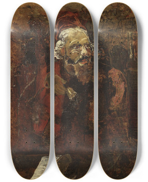 Triptych art skateboard deck of Ernst Josephson Ludvig Josephson Stage Director by Ernst Josephson (1851-1906)