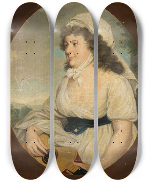 Triptych art skateboard deck of Joseph Anton Kappeller Portrait Of Count Esterhazy by Joseph Anton Kappeller (1708-1749)
