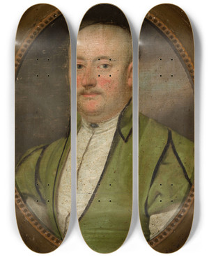 Triptych art skateboard deck of Johann Niedermann Portrait Of Karol Wgliski by Johann Niedermann (1759-1833)