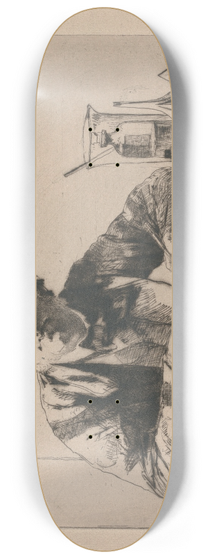Francis Seymour Haden - Portrait of Francis Seymour Haden, no. 2 (while Etching) 8.25 inch art skate deck