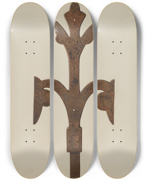 Triptych art skateboard deck of Samuel Faigin Cast Iron Cresting by Samuel Faigin
