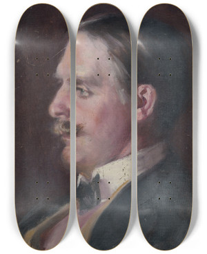 Triptych art skateboard deck of Alice Pike Barney Acb by Alice Pike Barney (1857-1931)