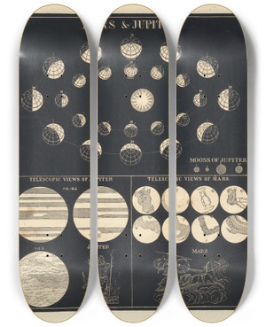 Triptych art skateboard deck of Asa Smith Mars Jupiter by Asa Smith (19-)