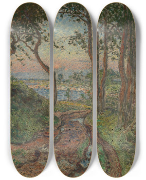Triptych art skateboard deck of Nils Kreuger The Road by Nils Kreuger (1858-1930)