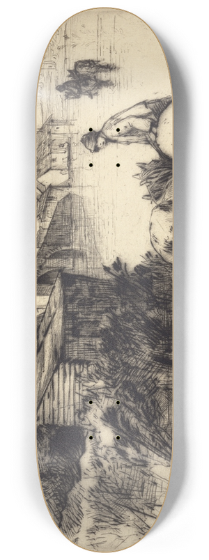 Francis Seymour Haden - Wareham Bridge 8.25 inch art skate deck