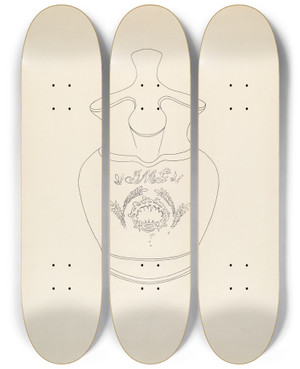 Triptych art skateboard deck of Roberta Spicer Pitcher_3 by Roberta Spicer