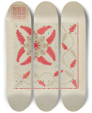 Triptych art skateboard deck of Therkel Anderson Quilt_2 by Therkel Anderson