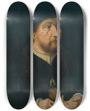 Triptych art skateboard deck of Jan Gossaert Henry Iii Of Nassaubreda by Jan Gossaert (1478-1532) Triptych art skateboard deck of Jan Gossaert Henry Iii Of Nassaubreda by Jan Gossaert (1478-1532)