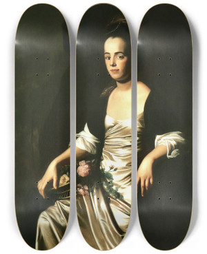 Triptych art skateboard deck of John Singleton Copley Portrait Of Mrs John Stevens Judith Sargent Later Mrs John Murray by John Singleton Copley (1738-1815)