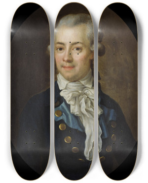 Triptych art skateboard deck of Ulrika Pasch Gustav Adolf Reuterholm 17561813_1 by Ulrika Pasch (1735-1796)