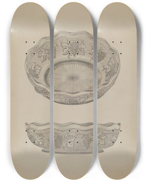 Triptych art skateboard deck of Henry Moran Dish by Henry Moran
