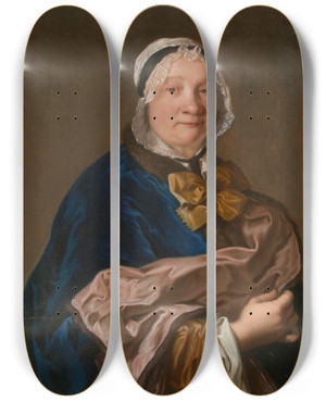 Triptych art skateboard deck of French School Portrait Of A Lady_3 by French School (16-19-)