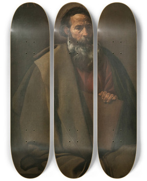 Triptych art skateboard deck of Diego Velzquez Saint Paul by Diego Velazquez (1599-1660)