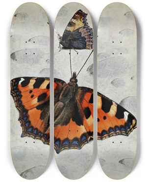 Triptych art skateboard deck of Paulandre Robert La Petitetortue by Paul-Andre Robert (1901-1977)