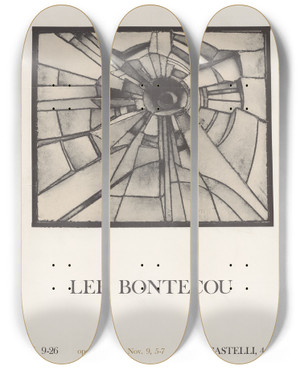 Triptych art skateboard deck of Lee Bontecou Lee Bontecou Nov 926 by Lee Bontecou (1931)