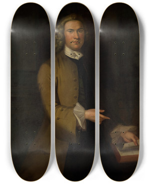 Triptych art skateboard deck of John Wollaston William Peartree Smith by John Wollaston (1742-1775)