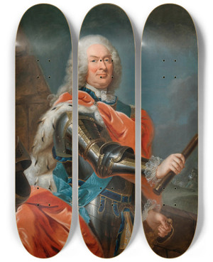 Triptych art skateboard deck of Johann Heinrich Tischbein The Elder Portrait Of William Viii Landgrave Of Hessenkassel 16821760 by Johann Heinrich Wilhelm Tischbein (1722-1789)