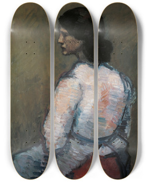 Triptych art skateboard deck of Isidre Nonell Study_2 by Isidre Nonell (1872-1911)