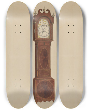 Triptych art skateboard deck of Nicholas Gorid Grandfather Clock_2 by Nicholas Gorid (20-)