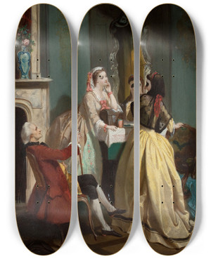 Triptych art skateboard deck of Adolphe Stache Company by Adolphe Stache (1823-1862)