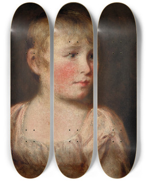 Triptych art skateboard deck of John Constable Portrait Of Eliza Lewis by John Constable (1776-1837)