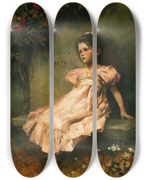 Triptych art skateboard deck of Georg Schusterwoldan Elisabeth by Georg Schuster Woldan