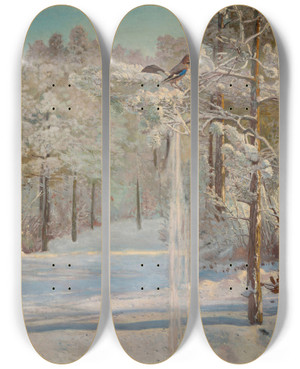 Triptych art skateboard deck of Jozef Chelmonski Jay by Jozef Chelmonski (1849-1914)