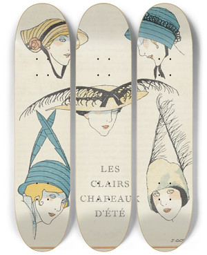 Triptych art skateboard deck of Francisco Javier Gos Accessories by Francisco Javier Gose (1876-1915)