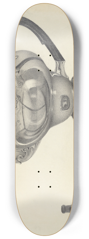 Aaron Fastovsky - Silver Teapot 8.25 inch art skate deck