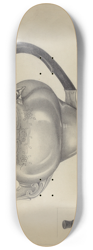 Aaron Fastovsky - Silver Teapot 8.25 inch art skate deck